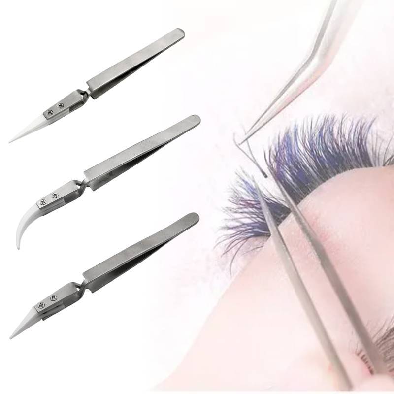Ceramic Tweezers Professional Stainless Steel Handle  Acid Research Resistance