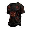 Men's Short Sleeve Casual T-Shirt with Halloween Print for Holiday Parties