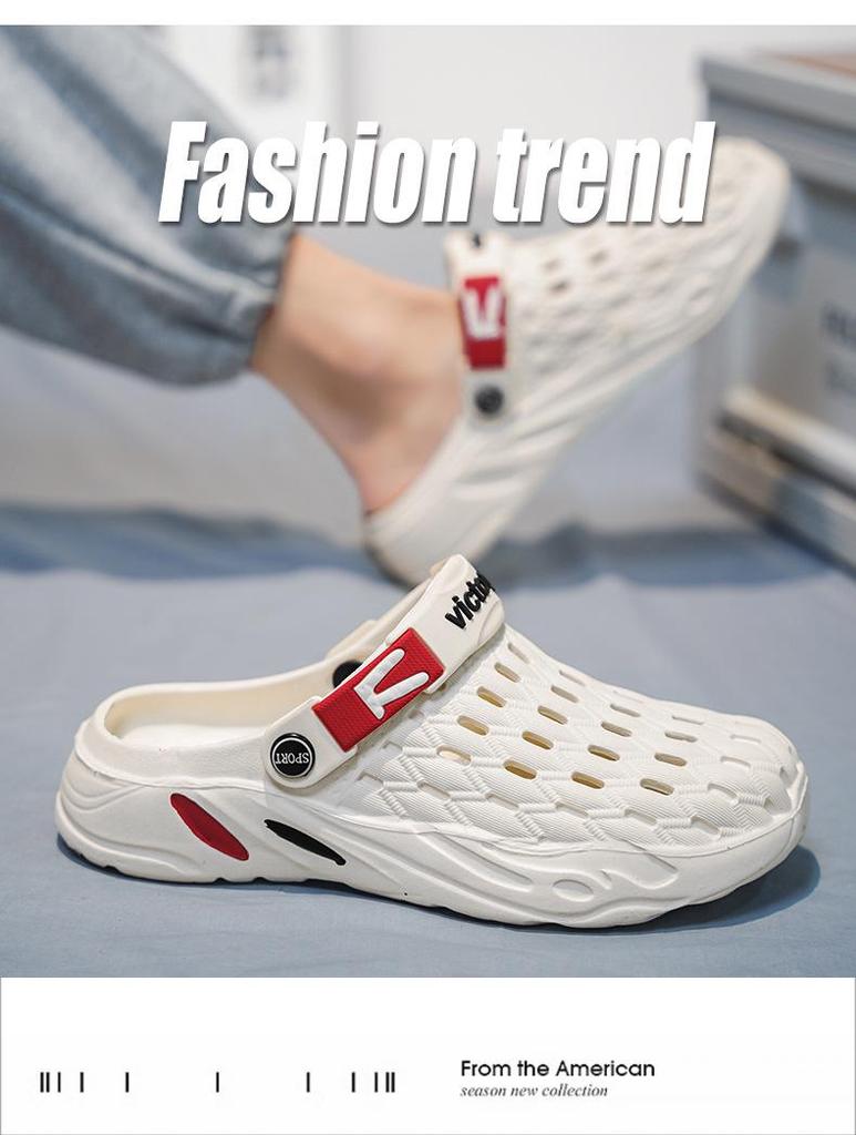 Men's Summer Non-Slip Closed-Toe Plus Size Clogs - Wear-Resistant Beach Sandals