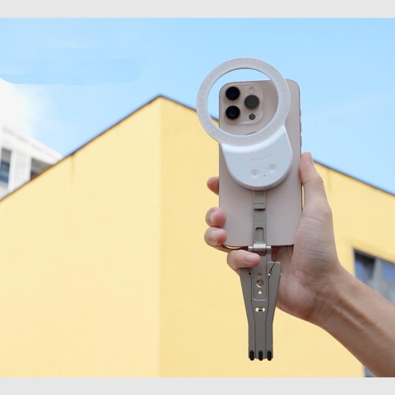 1 Pcs Foldable  Phone Holder With Cold Shoe Magnetic Pocket Phone Tripod With Hook For Phone Android Tripod Phone Stand