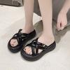 Women's Summer Toe Cap Slippers Metal Thick Bottom Comfortable Vacation Leisure Beach Sandals Fashion Breathable Shoes