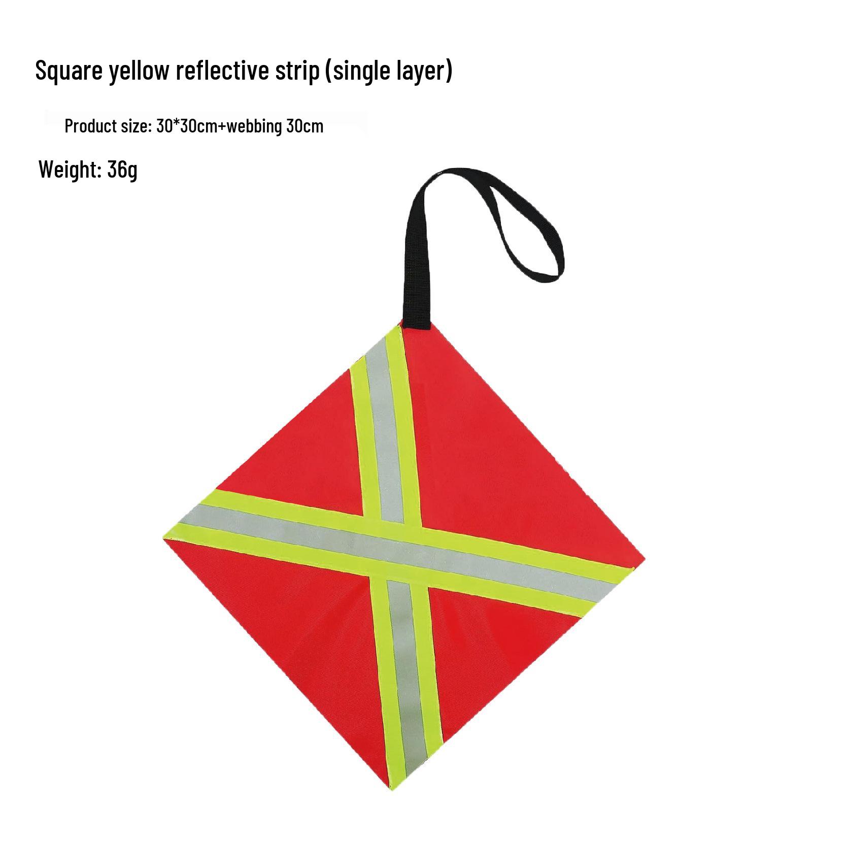 Светоотражающий флаг безопасности для каяка, каноэ или прицепа - Красный флаг на корму