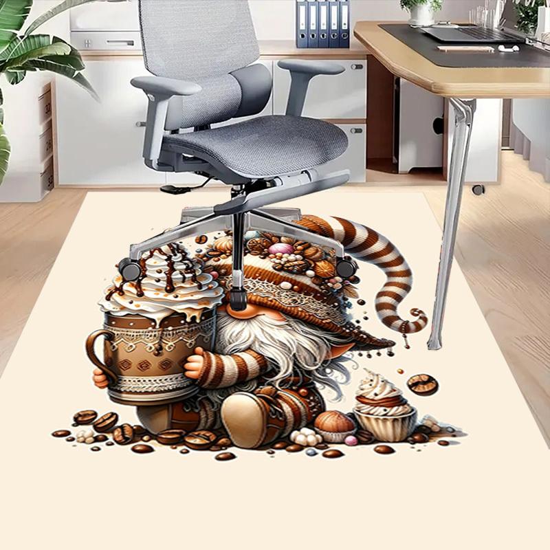 1PC Gnome Coffee Extra Large Non Slip Floor carpet, Office, family, bedroom Large Area Rug Indoor Rugs, Vibrant Colors