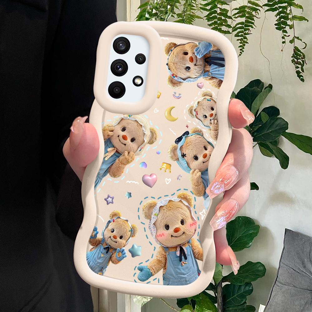 

Окрашенный узор Big Wave Edge Мягкий силиконовый материал Macaron чехол для телефона противоударный защитный резиновый чехол для Samsung Xiaomi Poco Redmi Xiaomi Poco M6 Pro 5G белый