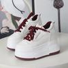 Fashion 12CM Genuine Leather Platform Sneakers Wedge Shoes  Women Breathable Sneakers Autumn Casual Shoes Hidden Heel Zapatillas Mujer
