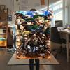 1PC Attack on Titan Print Flannel Blanket, High quality All Seasons, Home Decor, Warmth and Comfort, Perfect for Christmas Gifts