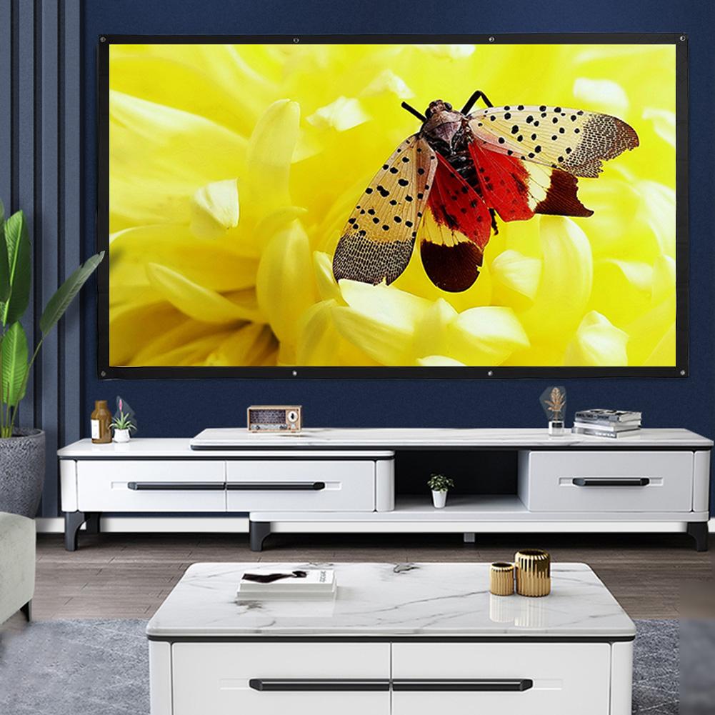 HD Projektionsleinwand Tragbare Faltbare Weiche Projektionsvorhang 100 Zoll 16: 9 4: 3 mit Haken