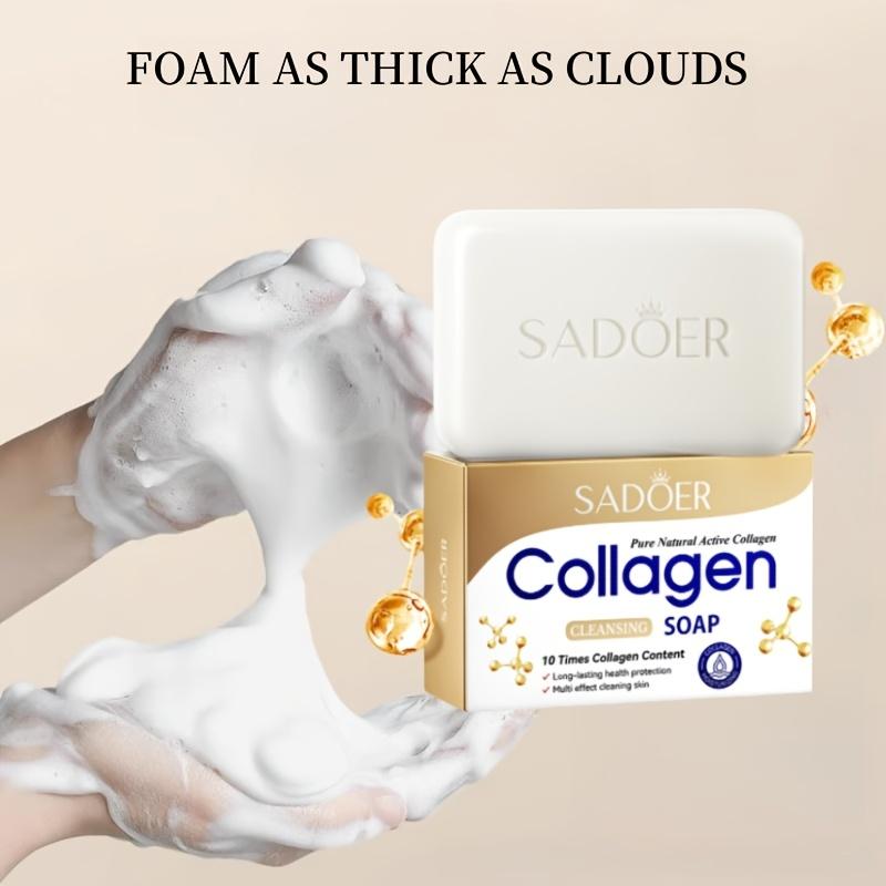 Collagen Gentle and Moisturizing Deep Cleansing Face and Bath Soap Long-Lasting Fragrance Handmade Soap