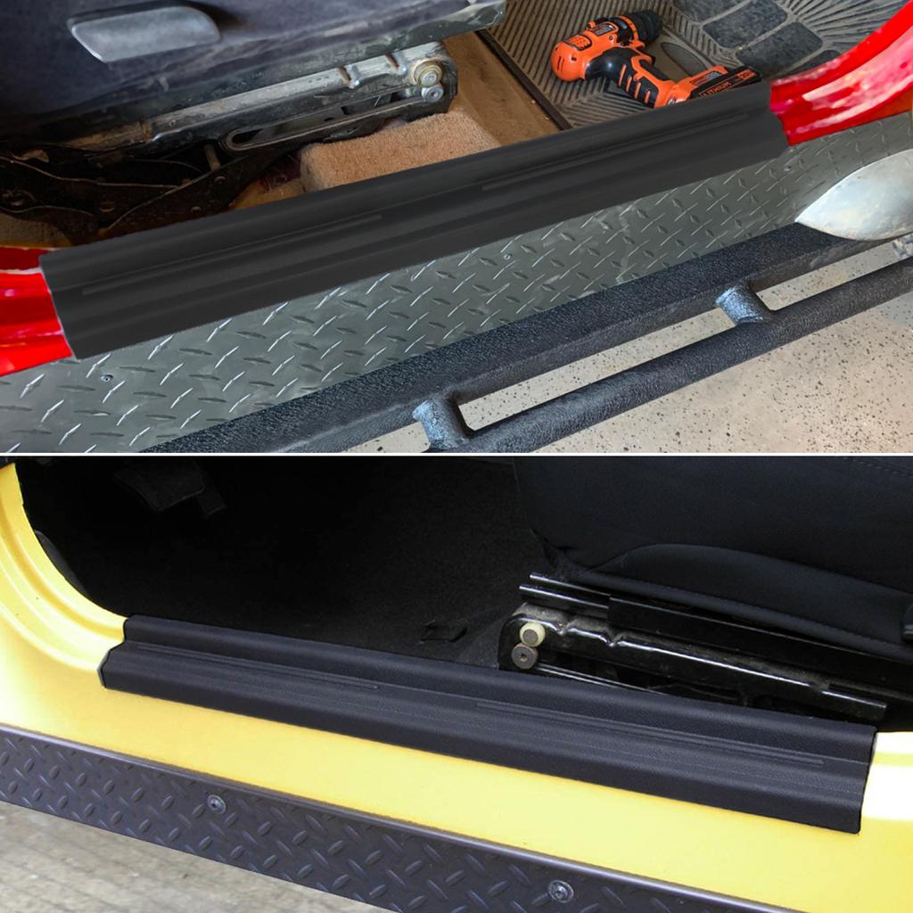 Car Door Sill Scuff Plate Pedal Entry Guard Stickers Protector Cover for Jeep Wrangler TJ 1997-2006 Interior Accessories