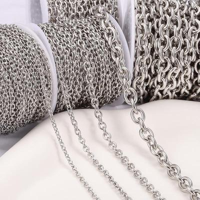 Cadena de eslabones ovalados de acero inoxidable dorado para hacer joyas: accesorios para collares y pulseras