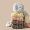 3Pairs Thickened Floor Plush Socks Stripe Mid Tube Socks Women Kawaii Coral Fleece Socks  Autumn