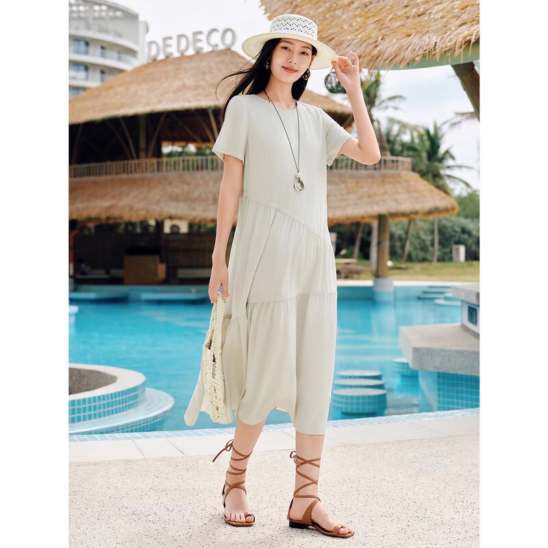 JIUZI Anna & Coco Textured A-Line Commuter Maxi Dress 2025 Summer