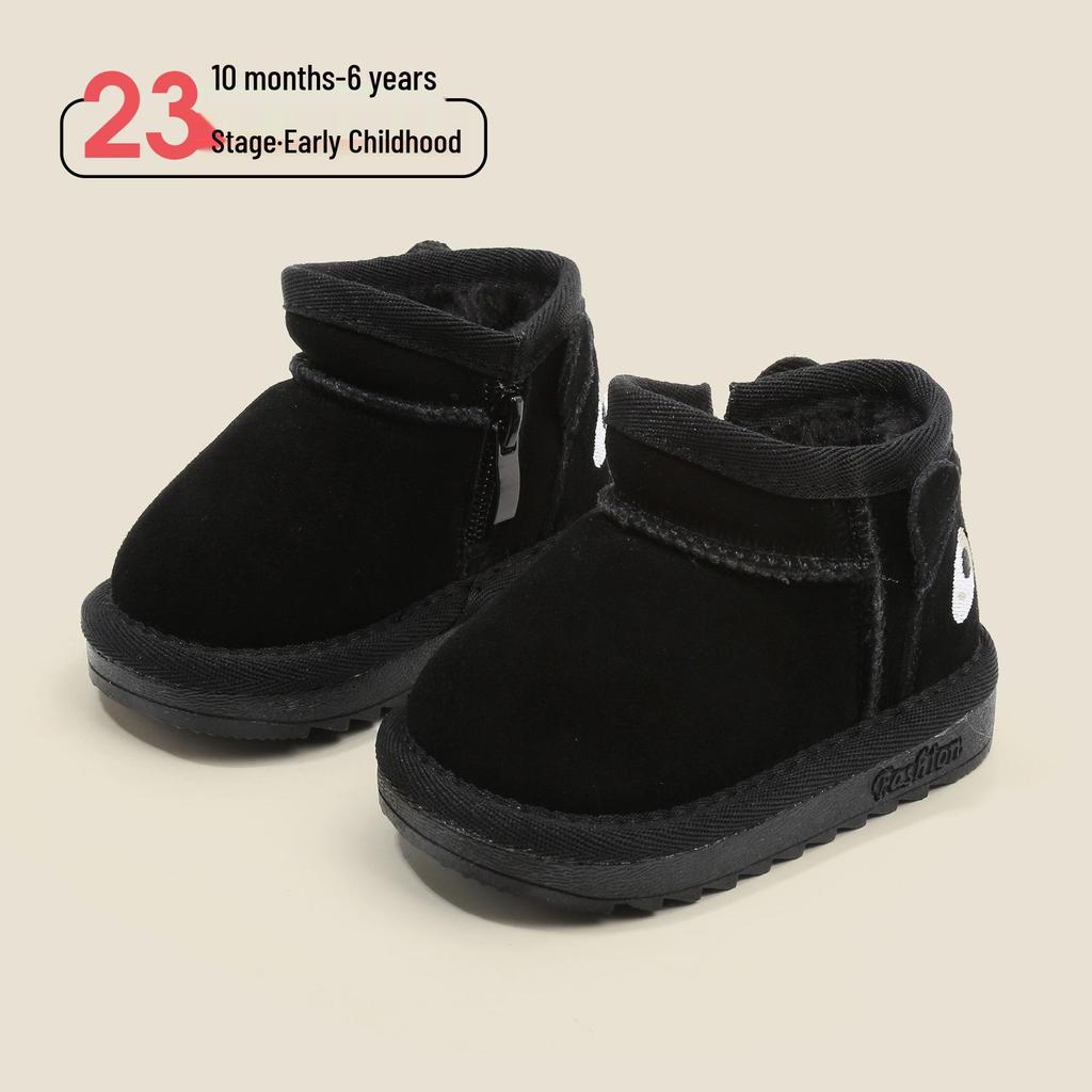 Winter Boys' Matte Leather Boots: Warm Infant & Toddler Walking Shoes