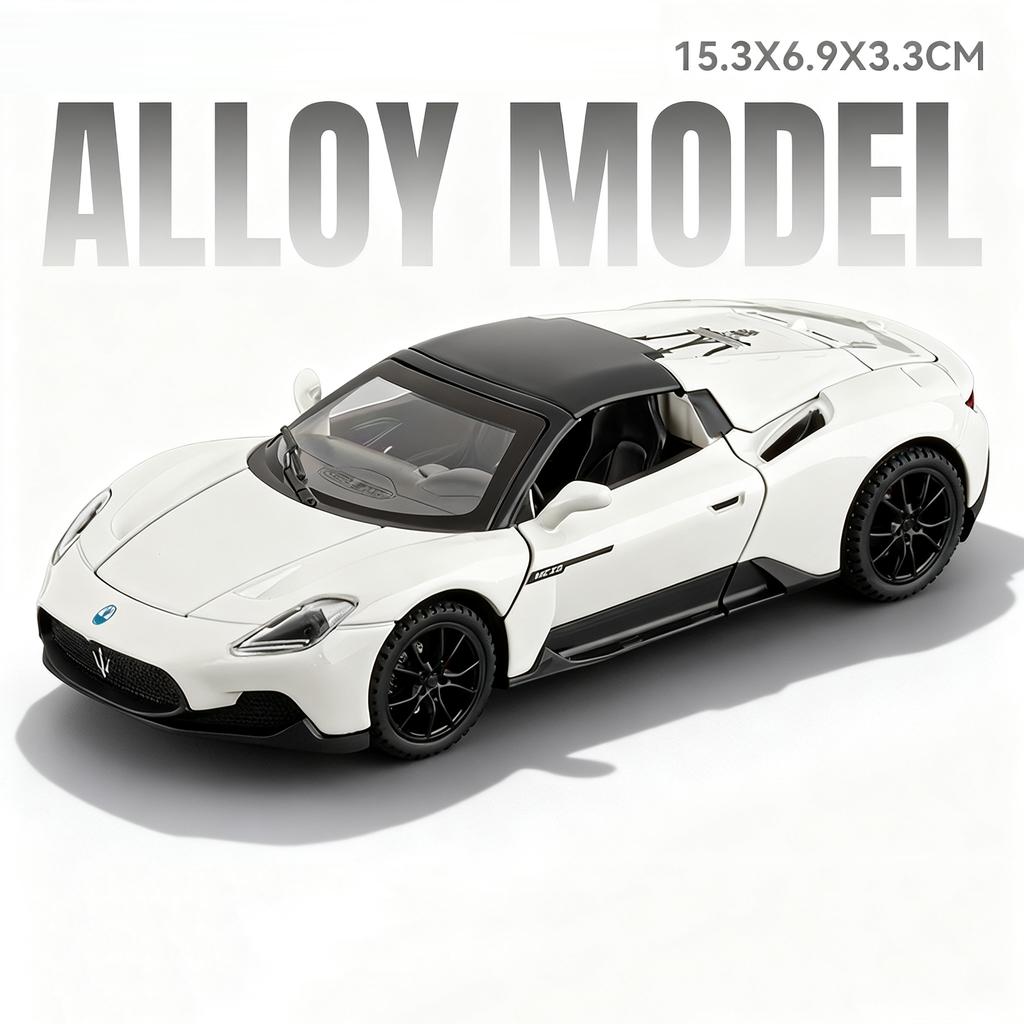 1:32 MC20 Pagani Zonda Car Model Toy Doors Opened Alloy Diecast Sound Light Convertible Sports Cars Models Collectible Ornaments
