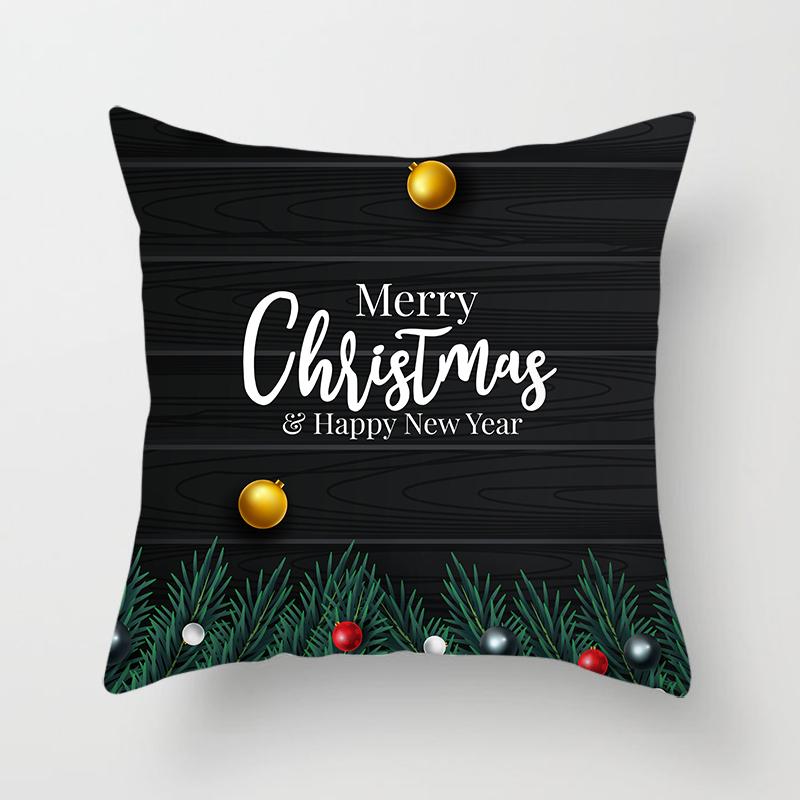 Merry Christmas Printed Green Pillowcase  Style Cushion Cover Home Sofa Decor Throw