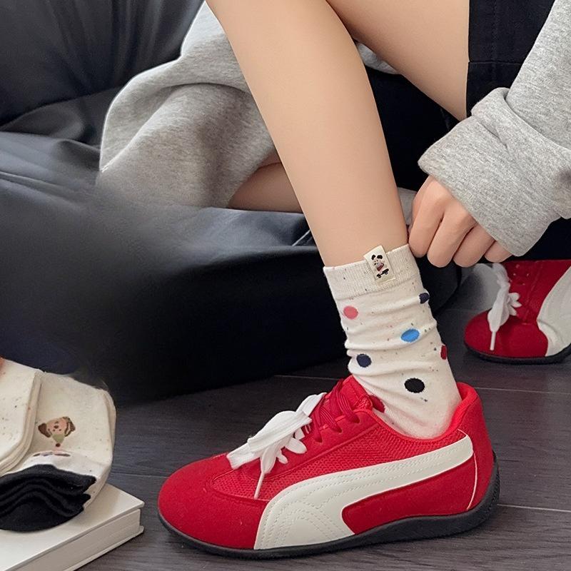 Autumn and Winter Cartoon Bear Women's Jacquard Cotton Women's Socks Multicolored Mid-calf Casual Socks