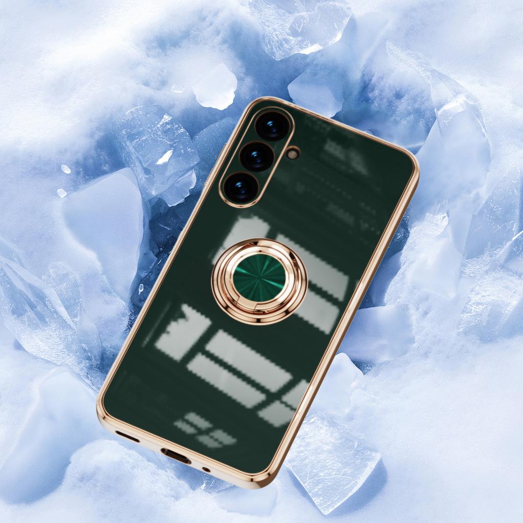 Suitable for Samsung A56 Mobile Phone Case Ring Bracket on Car Magnetic Absorption Galaxy A25 Japanese Version Electroplating Protective Case A36