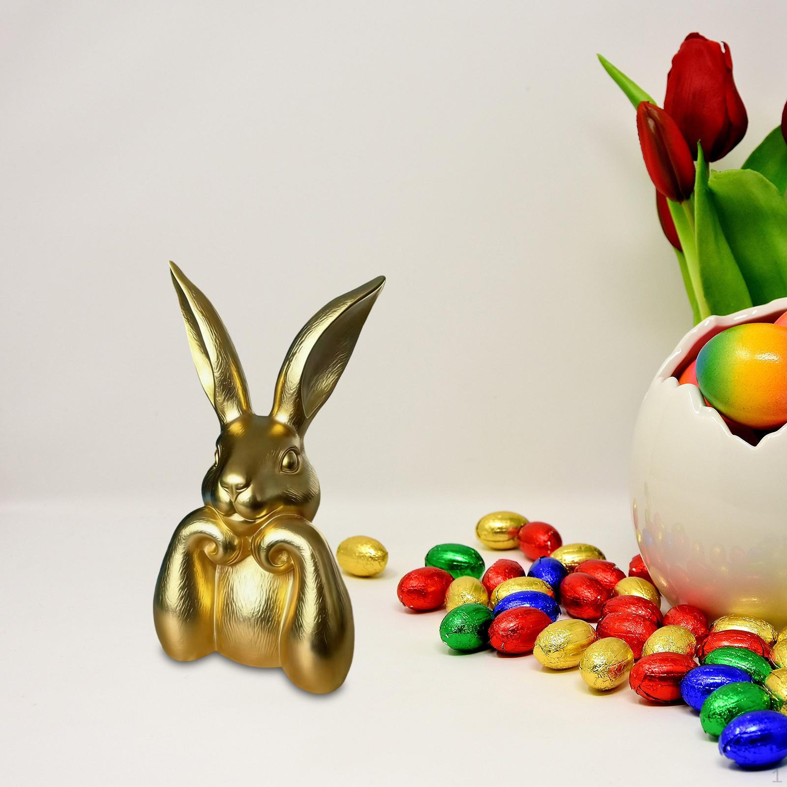 

Easter Bunny Statue Table Centerpiece Resin Modern Decor Desktop Ornament for Bedroom Home