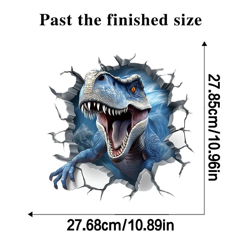 

3D наклейки на стену с динозаврами для детской комнаты, детского сада, спальни, декор стен, водонепроницаемые виниловые наклейки на туалет для мусорных баков, креативные наклейки 30x30CM