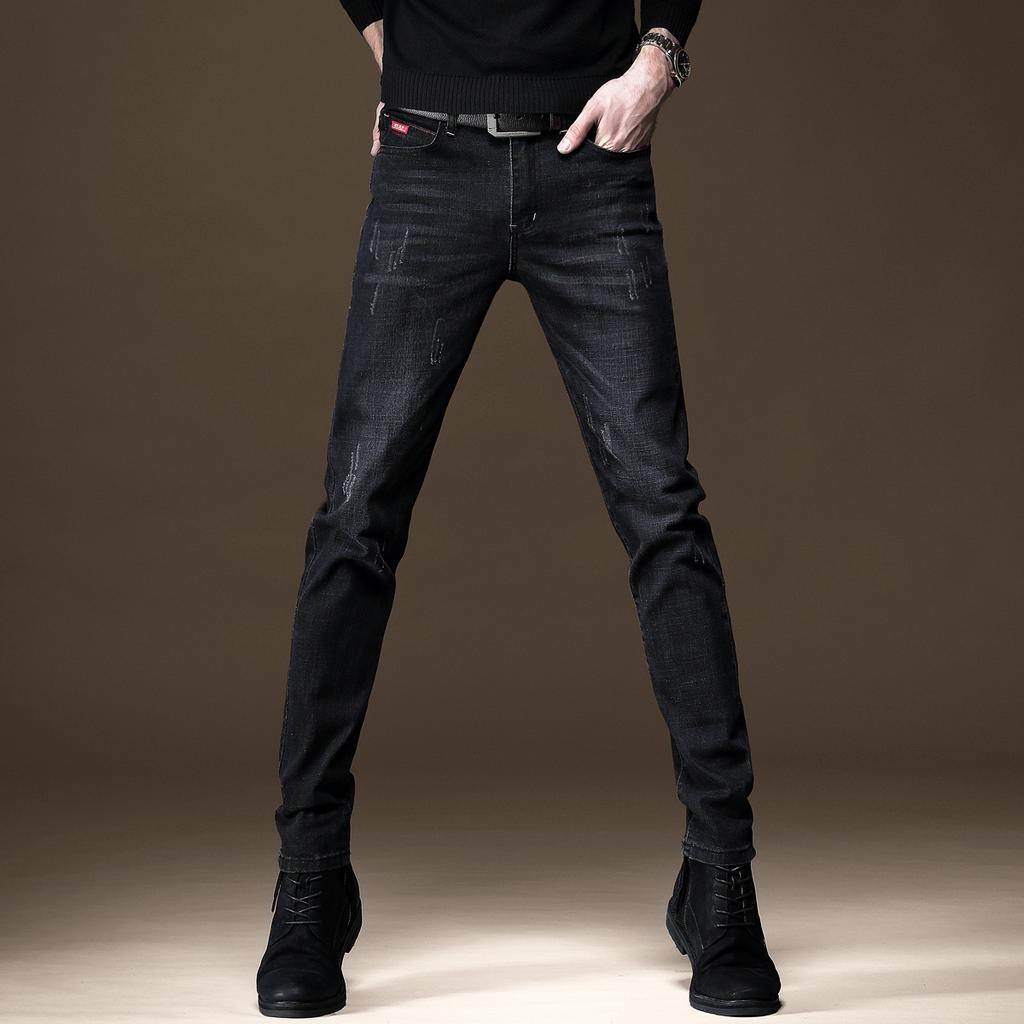 New autumn high-end elastic jeans men's trendy brand slim-fitting pants Korean version casual new men's long pants