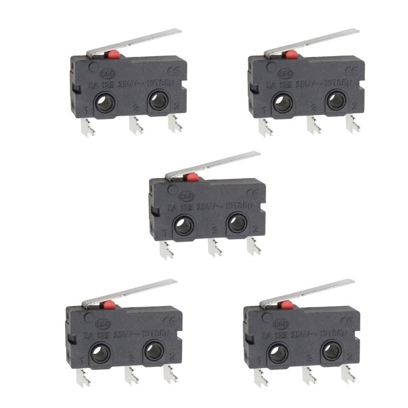 Limit Control Microswitch Assembly, KW11 KW12 Contact Button Unit with Black Housing and 5A 125V 250V Rating Body