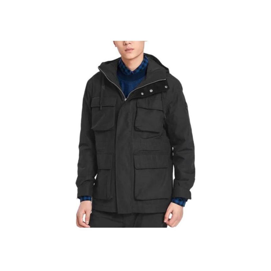 Timberland Men's Multi-Pocket Hooded Waterproof Jacket Black A1WS2-001