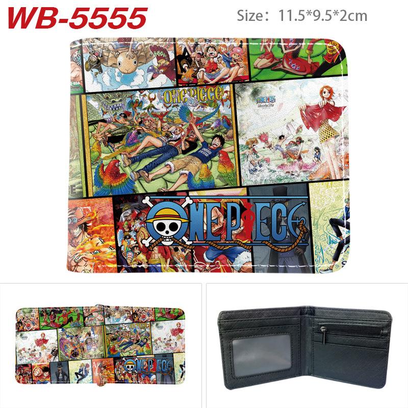 One Piece Anime Geldbörse Vollfarbdruck Zweifach faltbar Kartenhalter Studenten Anime Leder Geldbörse