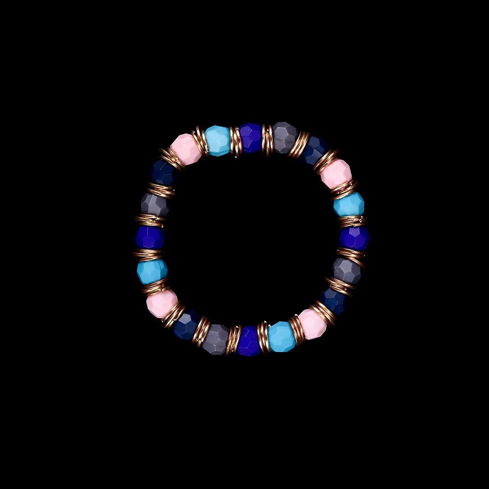 Fashion Multi-layer Charm Silver Bangle Beaded Bracelet Boho