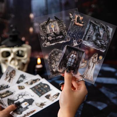 20sheets/book Midnight Party Series Gothic Dark Style Stickers Hand Account Collage for Office Halloween Gift Decoration