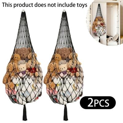 2Pcs Toy Storage Hammock |   Extra-Large Plush Toy Corner Storage Decoration - Cute Hanging Stuffed Toy For Bedroom Decor