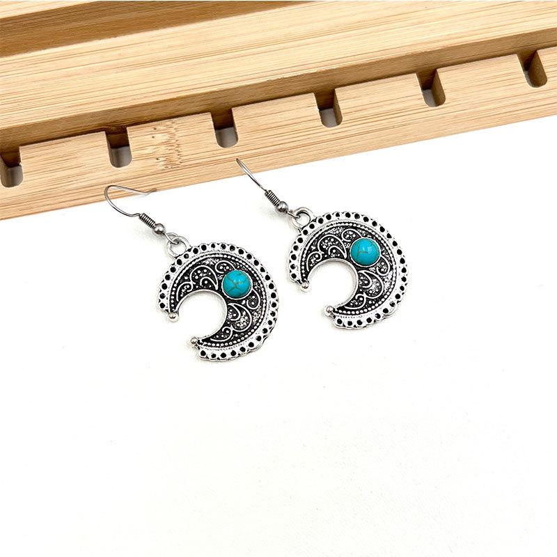Bohemian Retro Ethnic Turquoise Earrings Set for Women