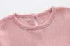 Baby Summer Short Sleeve Dress with Tulle Skirt and Hair Ruffled Solid Baby Prep Gift Girl's Coverall, Accessory, Pink, 6M,