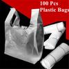 15-26cm/20-30cm/24-37cm/28-48cm100 Peças/pacote Sacolas Transparentes Sacola de Compras Sacolas Plásticas de Supermercado Com Alça Embalagem de Alimentos