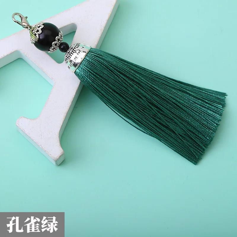 8cm Small Silk Tassel Earrings Pendant Charms Crafts Silver End Caps Tassels Brush for DIY Jewelry Making Accessories 5pc