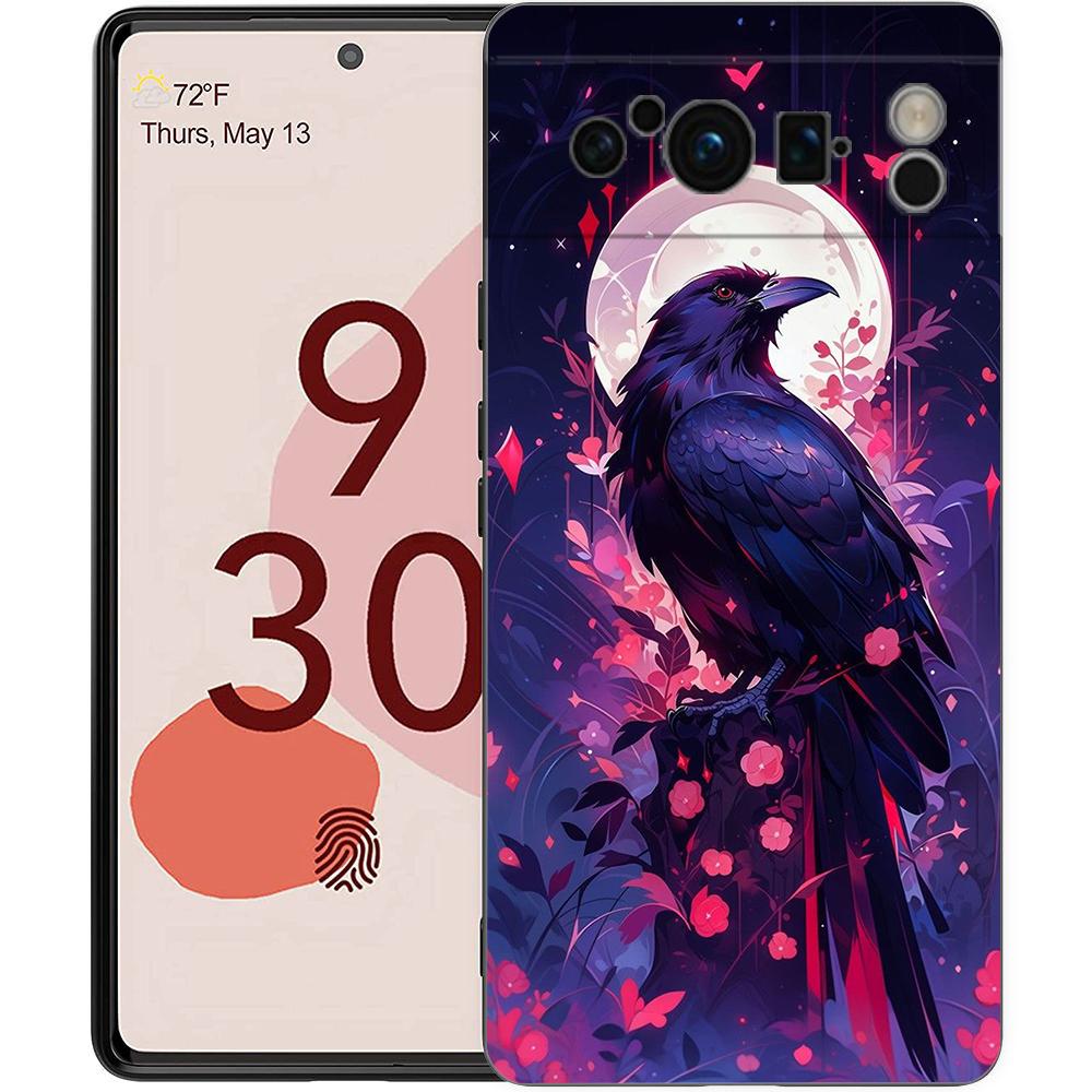 Phone Case Cover for Google Pixel 10 9 8 7 6 7A 6A Pro Shockproof Soft TPU 10 9 Pro XL Shell Capas Fundas Black Raven Coque Bags