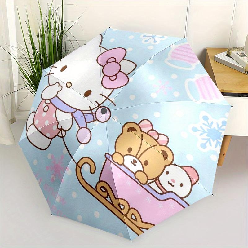 

1pc Hello Kitty Winter Adventure Umbrella with Plastic Handle,Suitable for All Seasons Home Travel Outdoor UmbrellaSanlio266