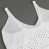 Women's Crochet Bodycon Dress Summer Knit Sleeveless Tank Dress High Slit Midi Dress Beach Cover Up Hollow Out Sundress