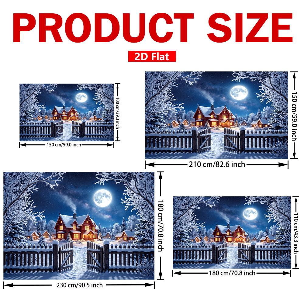 1Pcs Merry Christmas Full Snow House Scene Decoration Background Xmas Backdrop Decorations For Photo Studio Photo Booth Party