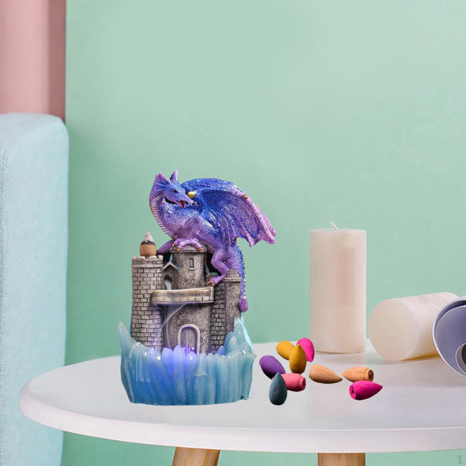 

Dragon Sculpture Back Burner Figurine Waterfall Cone Censer Teahouse Furnace Home Decoration