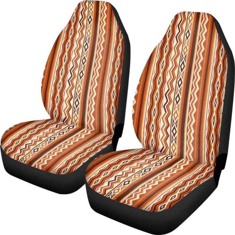 Car Universal Seat Cover Elastic Polyester Cloth Tribe Geometric Pattern Car Seat Cover