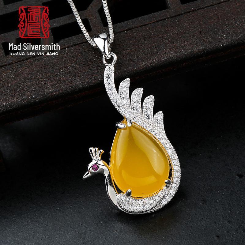 925 Sterling Silver Teardrop Pendant - Phoenix DIY Amber Turquoise Necklace Setting