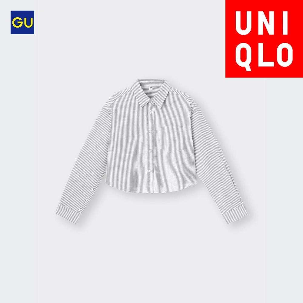 

UNIQLO Оксфордская короткая рубашка в полоску 34 BROWN/WOMEN L