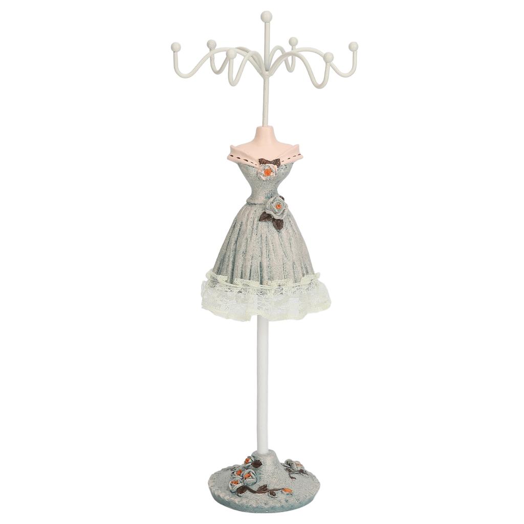 Earrings Necklace Princess Dress Stand Display Iron Mannequin Princess Jewelry Rack Pine Green 1