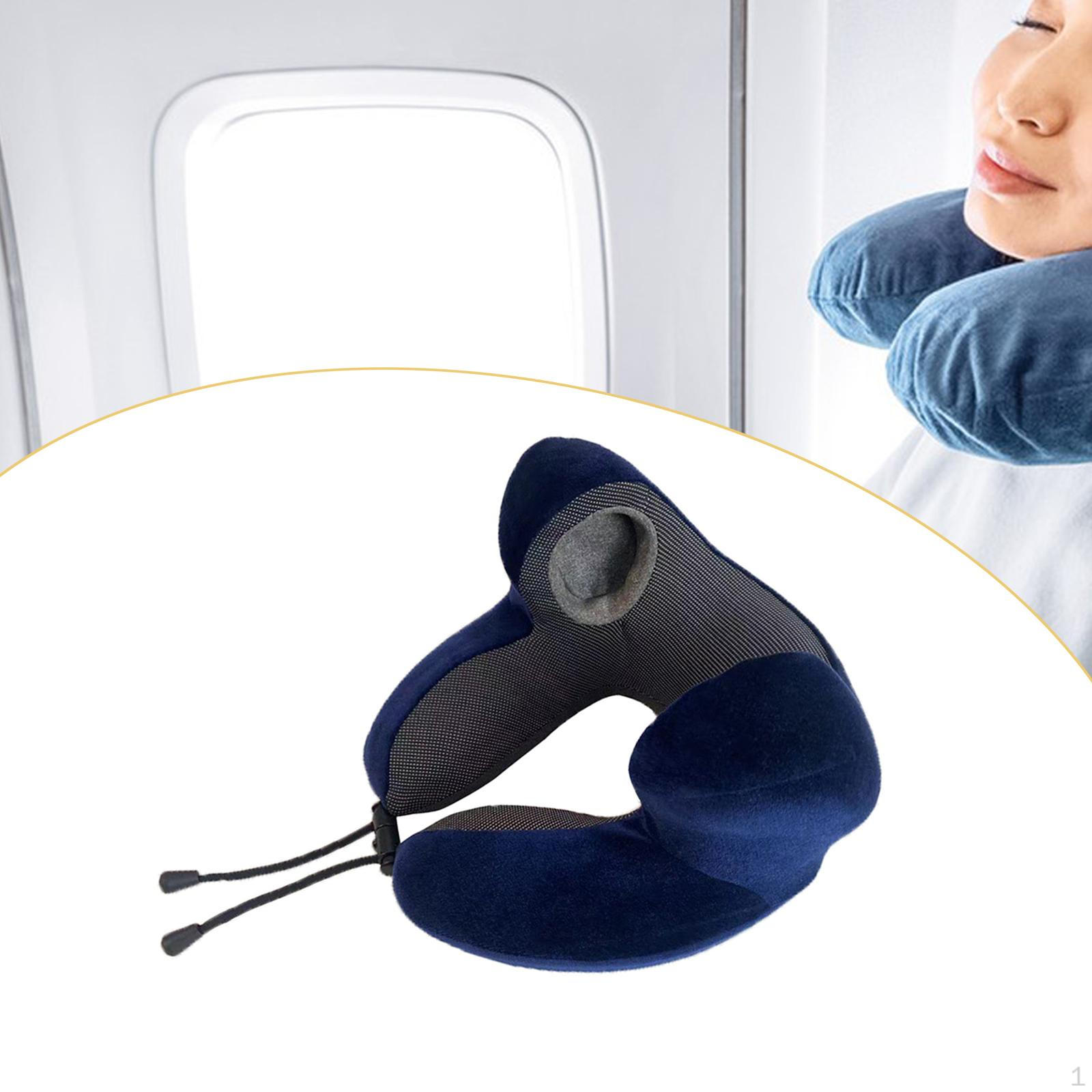 

Подушка для путешествий с эффектом памяти, эргономичная, удобная для хранения, подушка в форме U для шеи, для путешествий в дороге Deep Blue