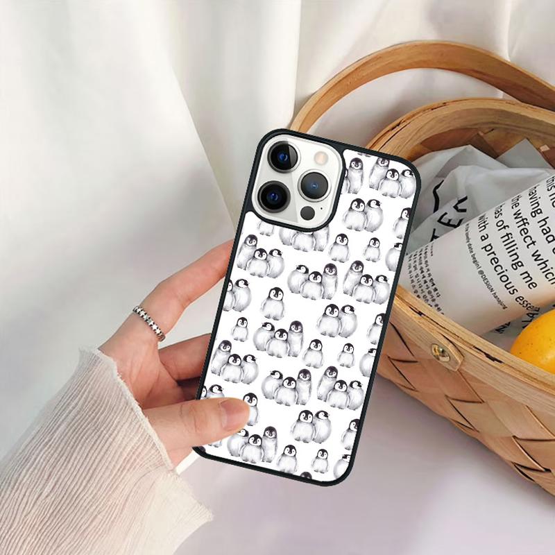 Cute Penguin Celular Mobile Smartphone Cases For iPhone 17 Air 16e 15 14 12 13 11 Pro MAX Plus Coque Fundas
