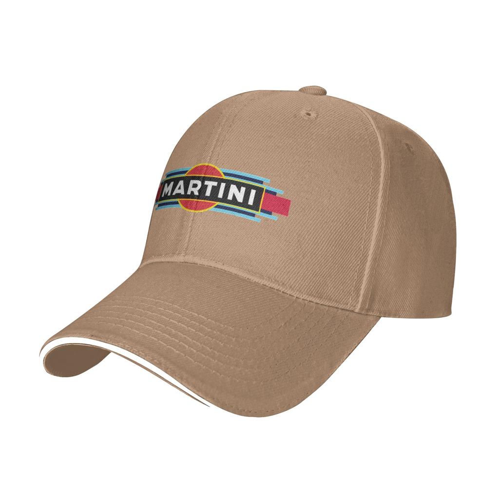Fashion Martini Racing Stripes Curved Brim Baseball Cap Fishing And Camping Hats For Women