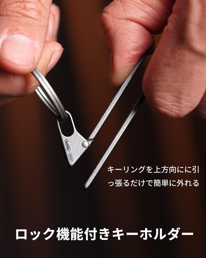 KeyUnity KM23 Titanium Keychain with Key Ring, Lightweight, Waterproof, Corrosion-Resistant, Stylish Belt Hook/Carabiner, Hanging Type, Stylish for Ca