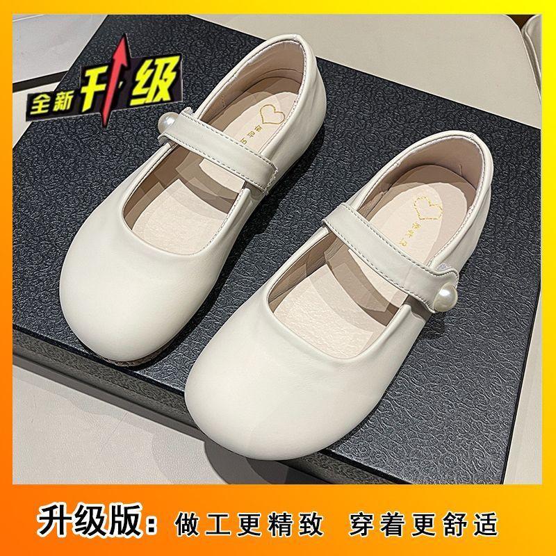 Lightweight Mary Jane sandals, white super fire with skirts, flat-bottomed toe slippers, women's outerwear, 2025 new style