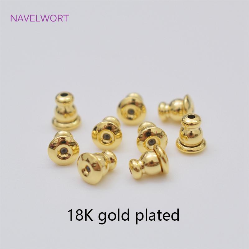 

Позолоченные 14K Заглушки для сережек Стопперы Для DIY Изготовления Бижутерии Аксессуары Латунный Металл Заглушки для сережек Оптовая продажа 10 pieces