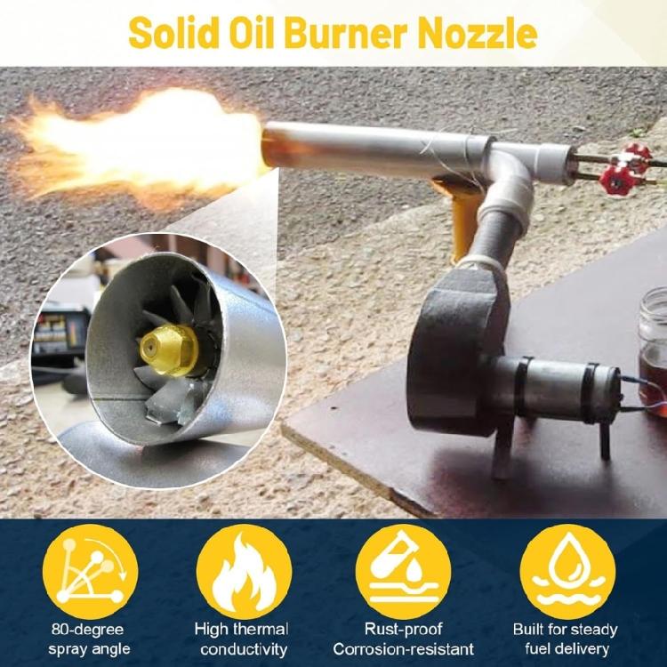 Oil Burning Nozzle Oil Burning Nozzle 0.65/0.75/0.85 80 Degree Replacement Sprayer Metal Oil Burning Nozzle